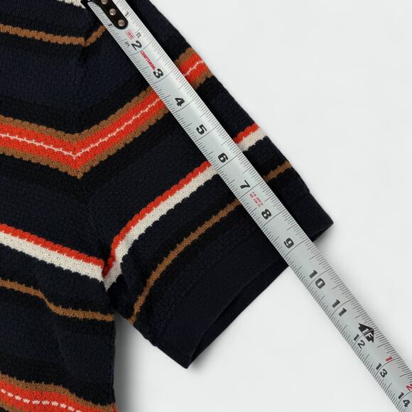 Scotch & Soda Mens M Knit Polo Shirt Multicolor Striped Cotton Short Sleeve TV - Picture 9 of 14